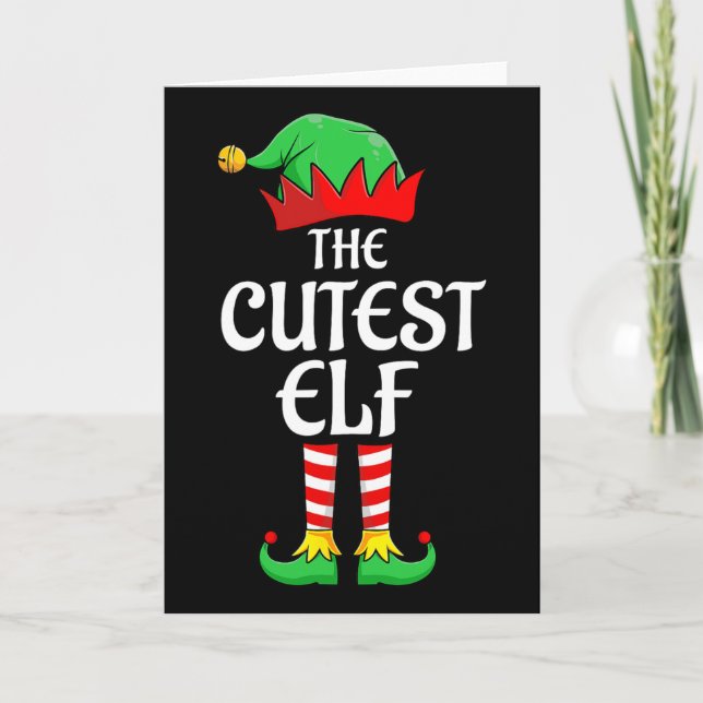 The Cutest Elf Xmas Matching Christmas Family Paja Card (Front)