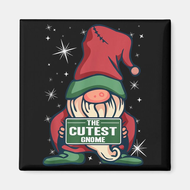 The Cutest Gnome Xmas Elf Matching Family Christma Magnet (Front)