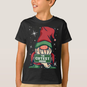 The Cutest Gnome Xmas Elf Matching Family Christma T-Shirt