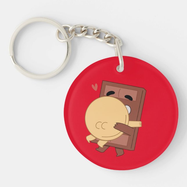 The Cutest Hug Pancake and Choco Valentine Love Key Ring (Front)