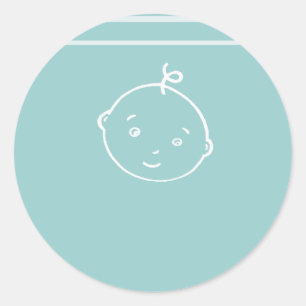 the cutest little baby face classic round sticker