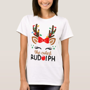 The Cutest Rudolph Reindeer Christmas Pajama Xmas  T-Shirt