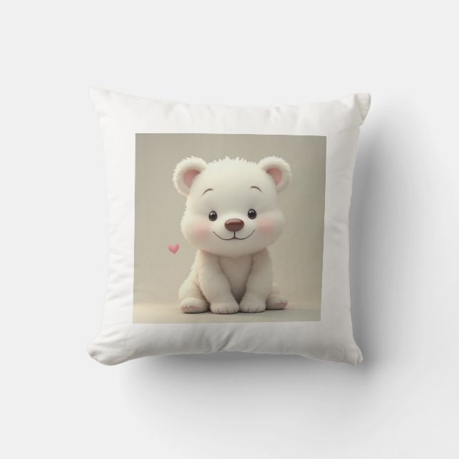 The cutest white bear cusion cushion (Front)
