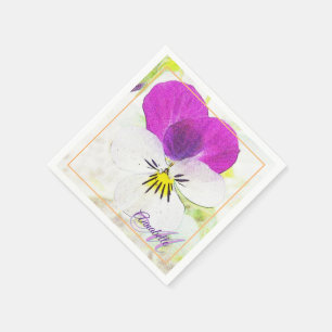 The Cutiest Flower - Viola Monogram Napkin