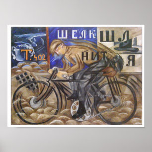 The Cyclist by Natalia Goncharova Poster
