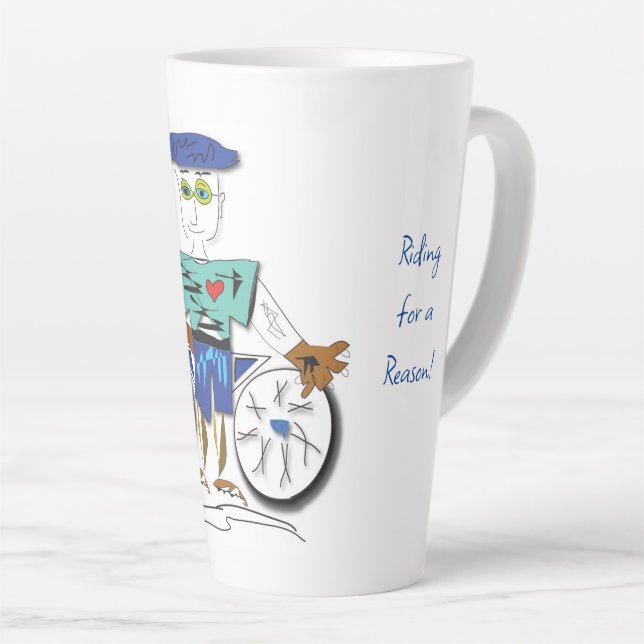 "The Cyclist" - Riding for a Reason Latte Mug (Right Angle)
