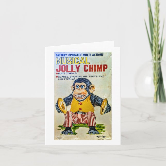 The Cymbal Monkey Sticker  Card (Front)