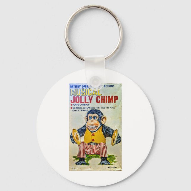The Cymbal Monkey Sticker  Key Ring (Front)