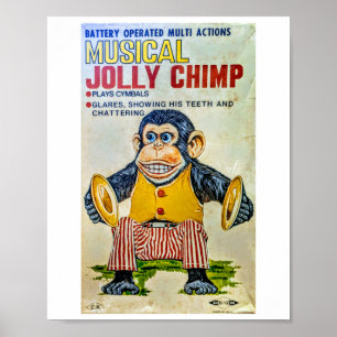 The Cymbal Monkey Sticker Poster
