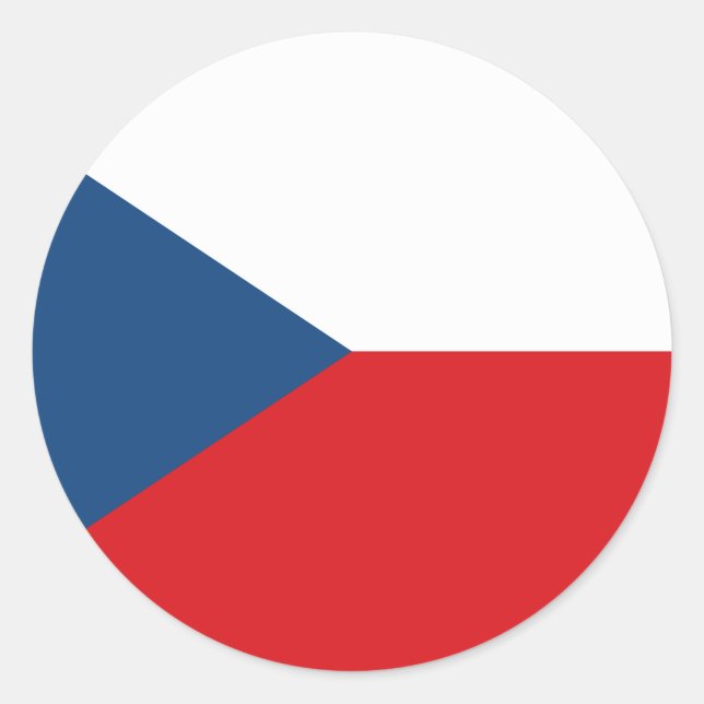 The Czech Republic Flag Classic Round Sticker (Front)