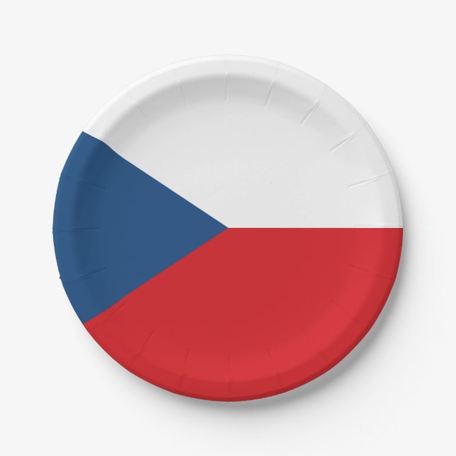The Czech Republic Flag Paper Plate (Front)
