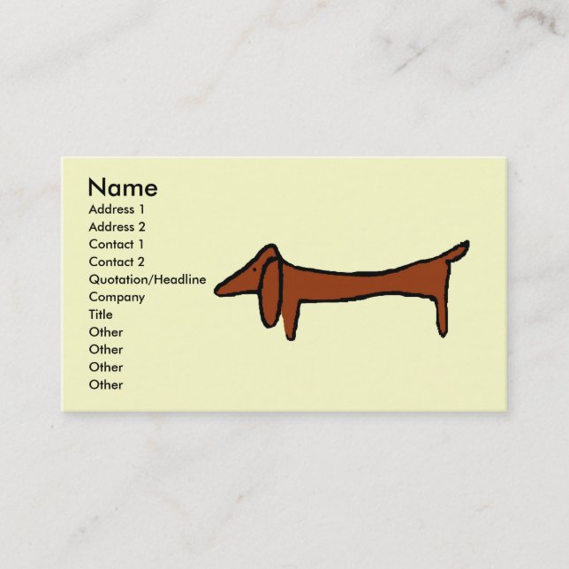 The Dachshund Business Card (Front)