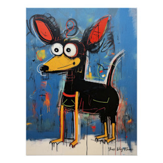 The Dachshund Dog Graffiti 02 - Leonardo Abbacchio Poster