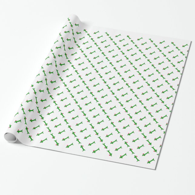 The Dachshund for Christmas Wrapping Paper (Unrolled)
