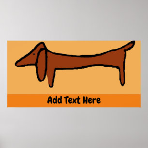 The Dachshund Poster, edit text, Poster