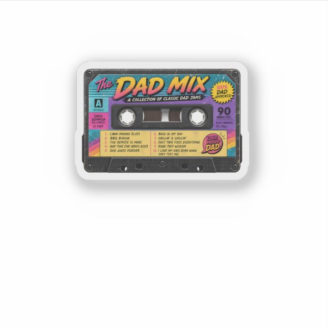 The Dad Mix Retro 80s Cassette Tape (Front)