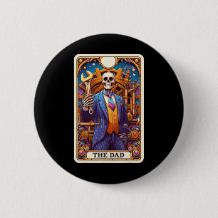 The Dad Tarot Card Skeleton Fathers Day Daddy Byby 6 Cm Round Badge