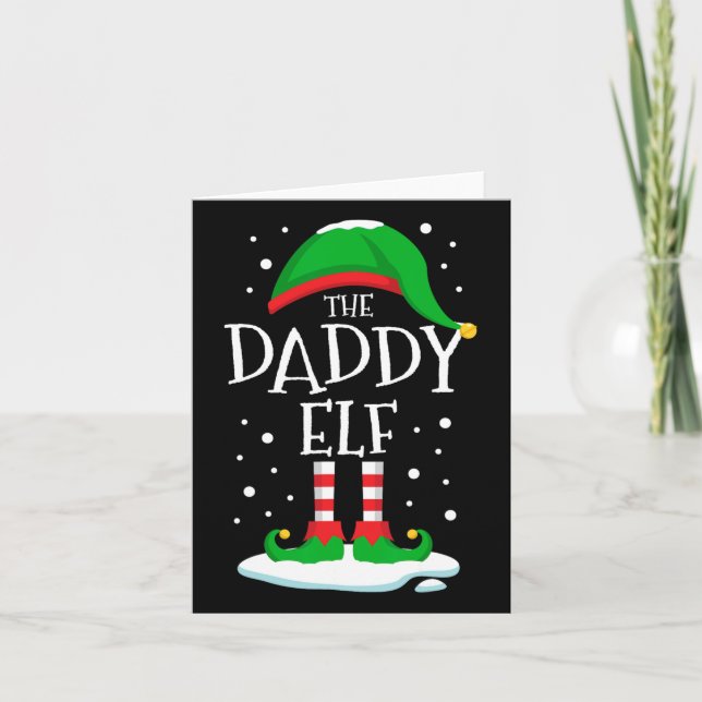 The Daddy Elf Christmas Family Matching Xmas Dad G Card (Front)