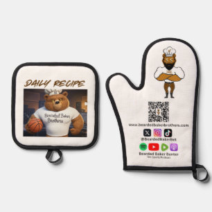 The Daily Recipe Oven Mitt and Pot Holders Oven Mitt & Pot Holder Set