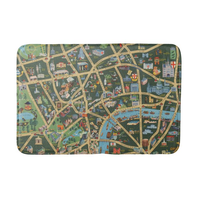 The Daily Telegraph Picture Map of London Bath Mat (Front)