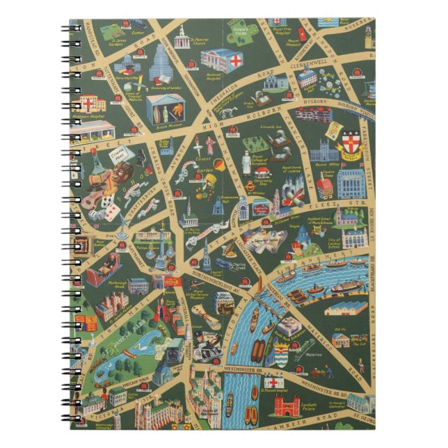 The Daily Telegraph Picture Map of London Notebook (Front)