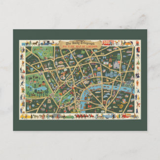 The Daily Telegraph Picture Map of London Postcard