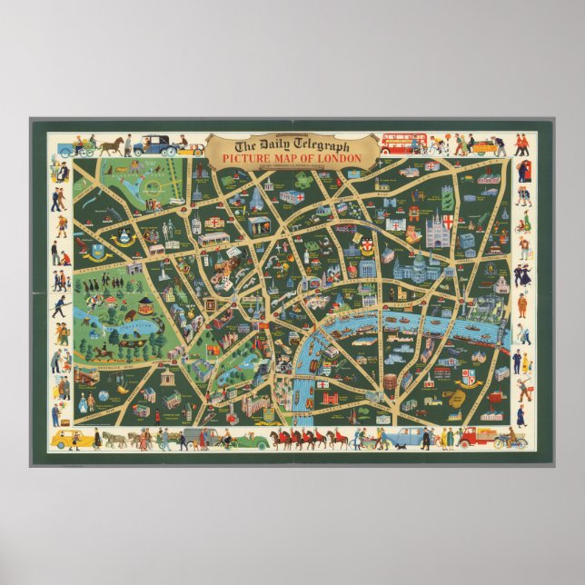 The Daily Telegraph Picture Map of London Poster (Front)
