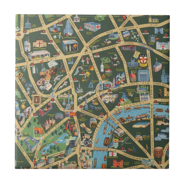 The Daily Telegraph Picture Map of London Tile (Front)