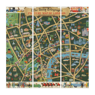 The Daily Telegraph Picture Map of London Triptych