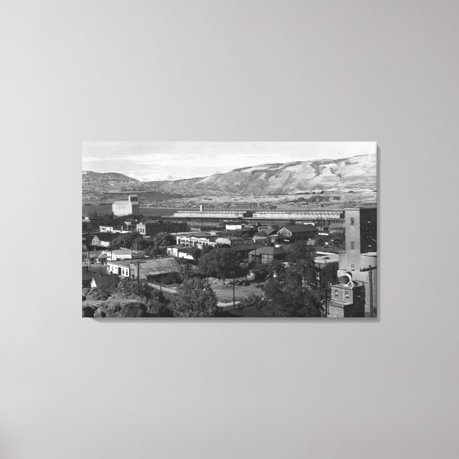 The Dalles, Oregon Dock View from 4th Street Canvas Print (Front)