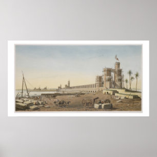 The Dam across the Nile, the building of the Aswan Poster