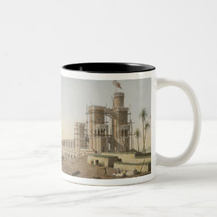The Dam across the Nile, the building of the Aswan Two-Tone Coffee Mug