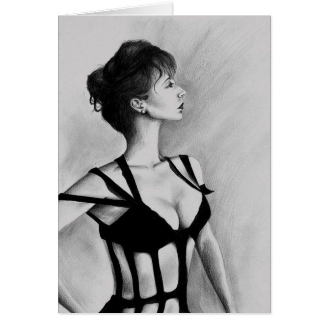 The Dame Woman Portrait Black & White Original Art (Front)