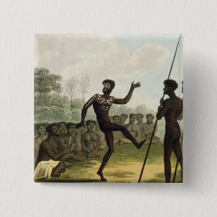 The Dance, aborigines from New South Wales engrave 15 Cm Square Badge