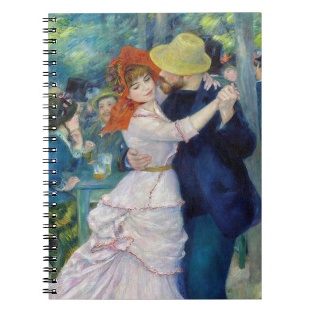 The dance at Bougival by Pierre-Auguste Renoir Notebook (Front)