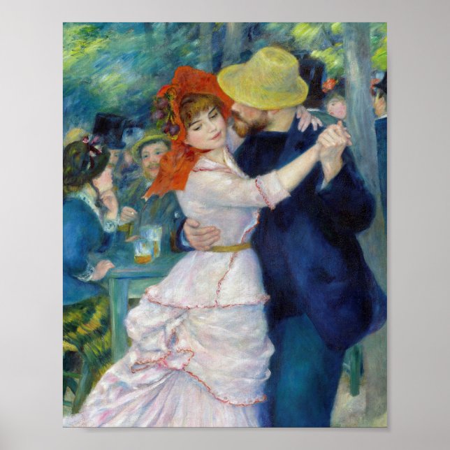 The dance at Bougival by Pierre-Auguste Renoir Poster (Front)