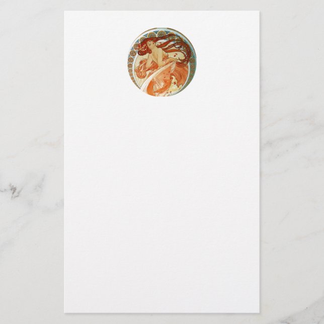 The Dance by Alphonse Mucha Stationery (Front)