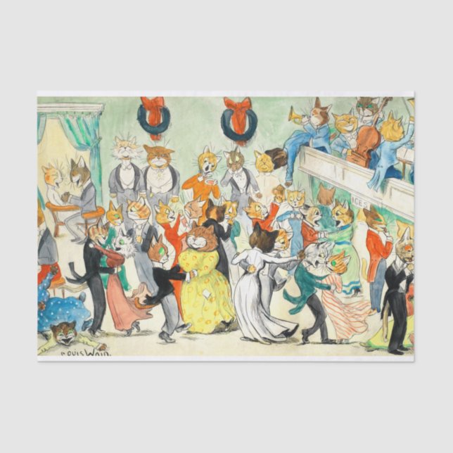The Dance by Louis Wain Tissue Paper (Front)