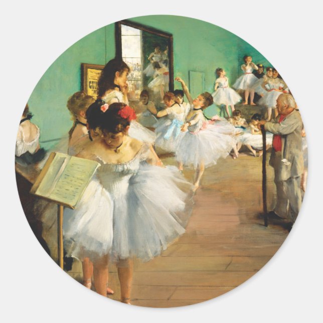 The Dance Class (1874) by Edgar Degas Classic Round Sticker (Front)