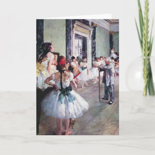 The Dance Class by Edgar Degas, Vintage Ballet Art Card