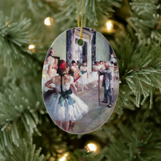 The Dance Class by Edgar Degas, Vintage Ballet Art Ceramic Tree Decoration