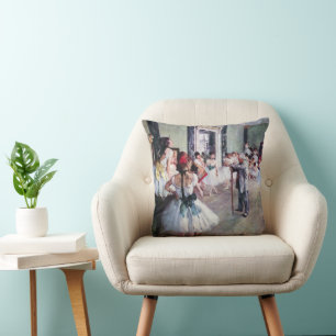 The Dance Class by Edgar Degas, Vintage Ballet Art Cushion