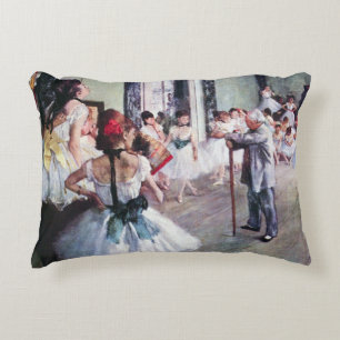 The Dance Class by Edgar Degas, Vintage Ballet Art Decorative Cushion