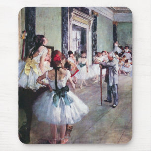 The Dance Class by Edgar Degas, Vintage Ballet Art Mouse Mat