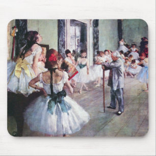 The Dance Class by Edgar Degas, Vintage Ballet Art Mouse Mat