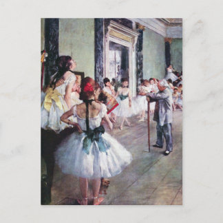 The Dance Class by Edgar Degas, Vintage Ballet Art Postcard