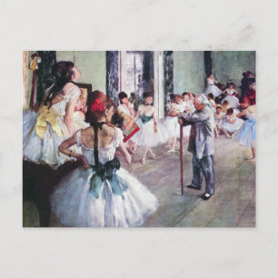 The Dance Class by Edgar Degas, Vintage Ballet Art Postcard