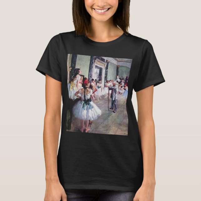 The Dance Class by Edgar Degas, Vintage Ballet Art T-Shirt (Front)