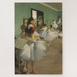 The Dance Class - Edgar Degas - Ballet Dancer Jigsaw Puzzle<br><div class="desc">This work and its variant in the Musée d'Orsay, Paris, represent the most ambitious paintings Degas devoted to the theme of the dance. Some twenty-four women, ballerinas and their mothers, wait while a dancer executes an "attitude" for her examination. Jules Perrot, a famous ballet master, conducts the class. The imaginary...</div>