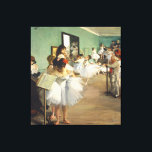 The Dance Class Edgar Degas    Canvas Print<br><div class="desc">The Dance Class 1874.  Edgar Degas. Cute group portrait. Ballerinas in white dresses stand at the ticket office and listen to their dance teacher. The old man leans on a cane. Reproduction of famous works of art  images in the public domain.</div>